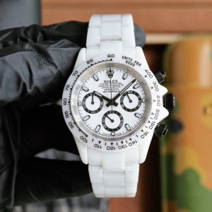 Replica Rolex Daytona Ceramic Case Watch Strap Quartz Movement Watch 40mm