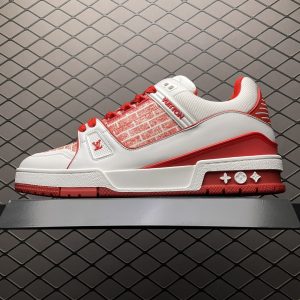 Replica Louis Vuitton Shoe Louis Vuitton LV Trainer Size 38-45 White Red