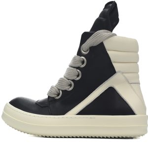 Replica Rick Owens Shoe Rick Owens GeoBasket Oversized Eylet Black White